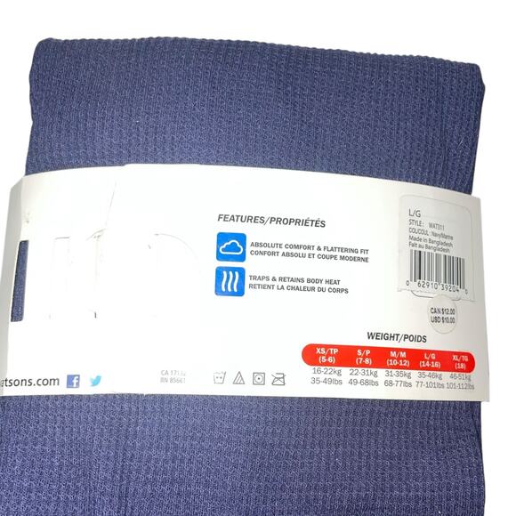 Watsons Boys Large 14-16 Thermal Long John Base Layer Pants Waffle Legging Blue - Picture 4 of 11